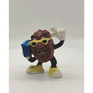 California Raisins Vintage 80s PVC Figure Boom Box Radio Yellow Glasses